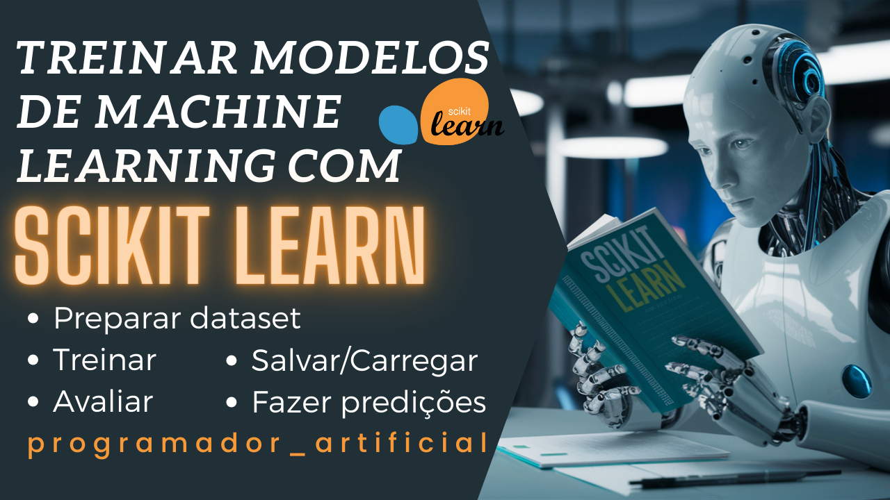 Thumbnail do vídeo no YouTube que fala como treinar modelos de machine learning usando Scikit-learn